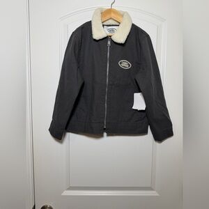 PacSun Kids Charcoal Gray/Light Black Heritage Land Rover Lined Sherpa Sz 8 NWT